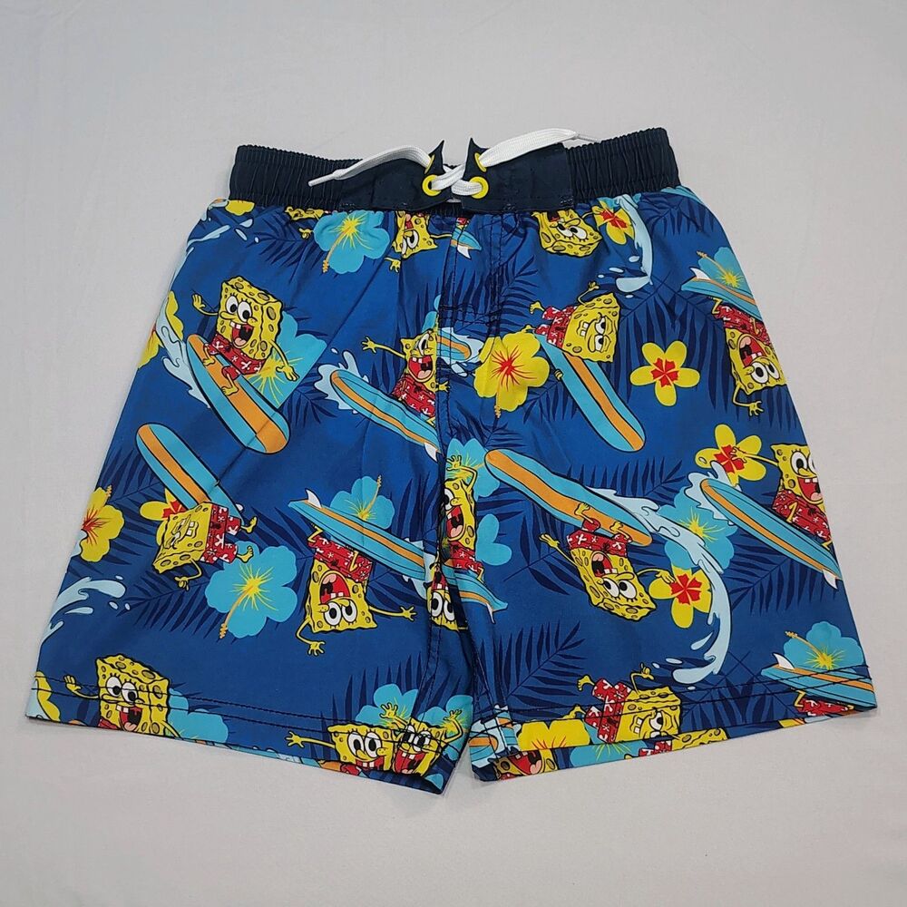 Nickelodeon Surfing SpongeBob SquarePants Swim Trunks Bathing Suit Boys 6/7
